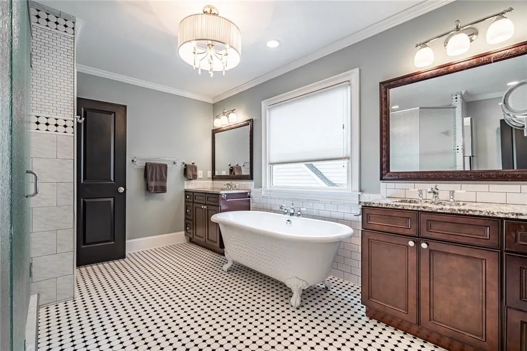 Large claw foot soaking tub is a great way to unwind