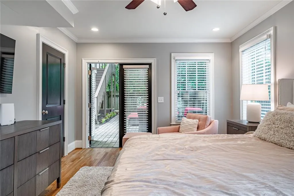 Bedroom 2 has French doors to the patio