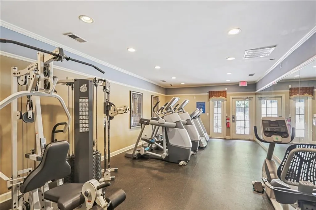 Workout without leaving the neighborhood in the community fitness center.