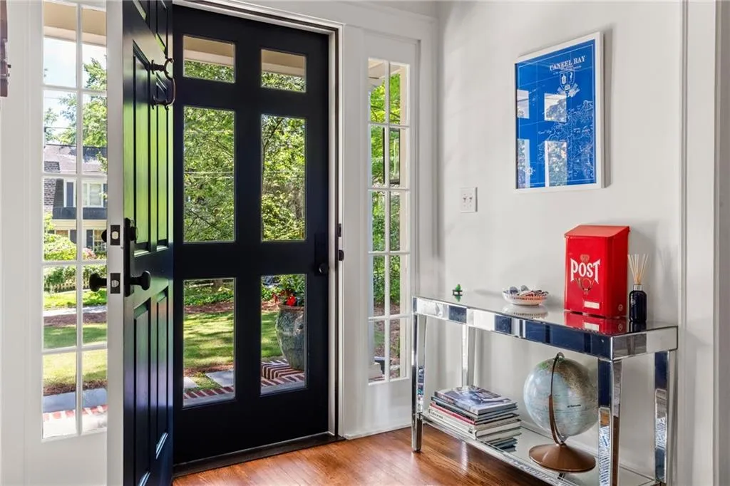 Updated front door and entryway