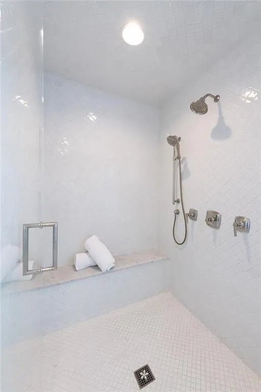 Generously sized standing shower