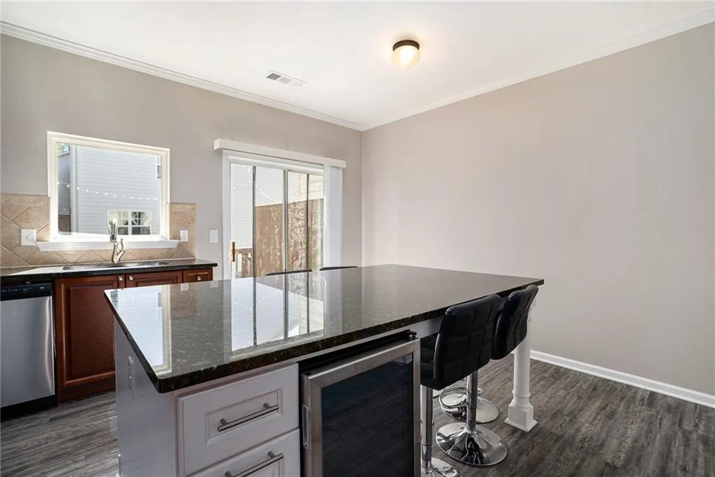 Built-in beverage fridge!
