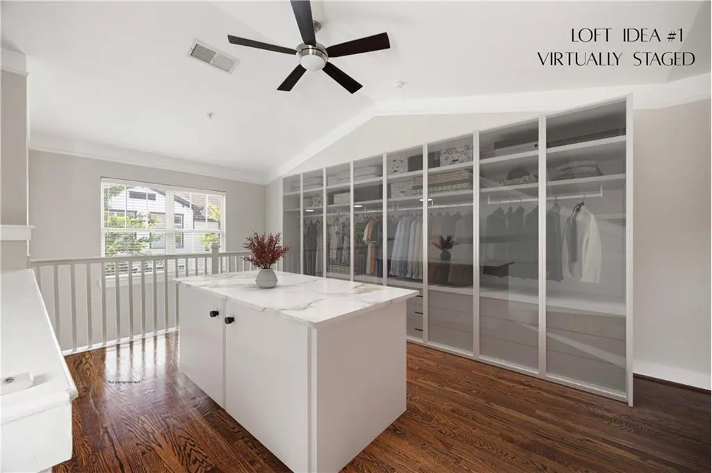 Loft Space - Virtually Staged as a luxury closet