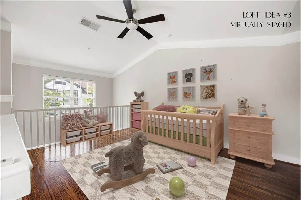 Loft Space - Virtually Staged as a Nursery
