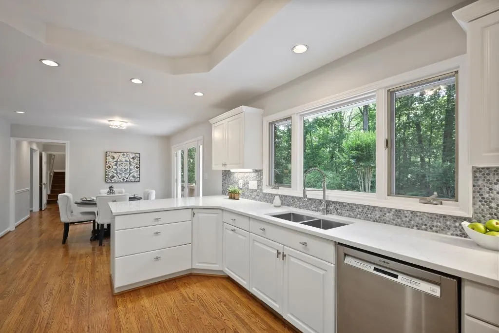 cook dinner while looking out to the private backyard