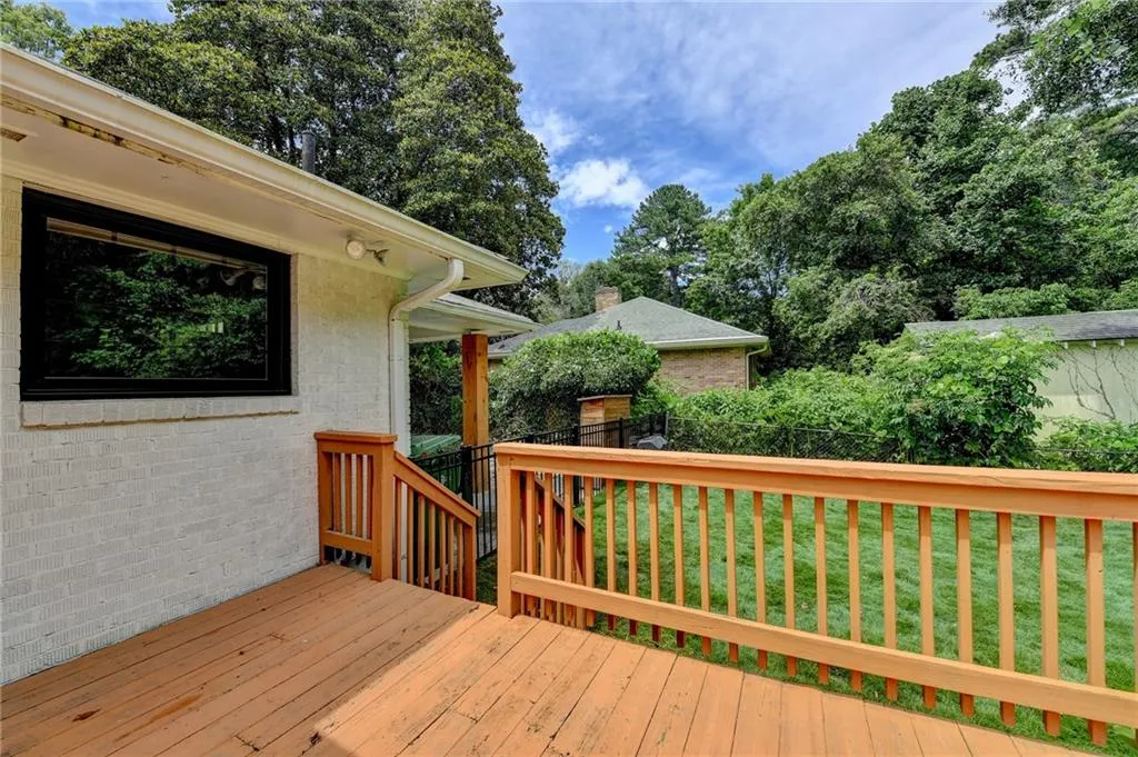 View of wooden deck