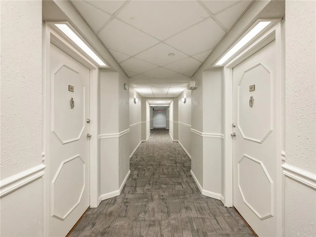 Hallway View from #407 toward Elevators