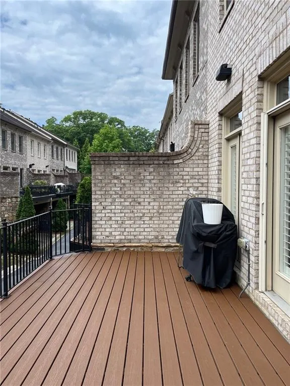 Family room back door outside new deck