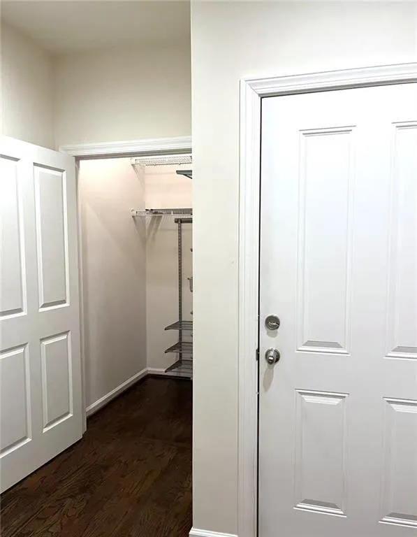 2nd level closet space is designed to install elevator. Facing stairs