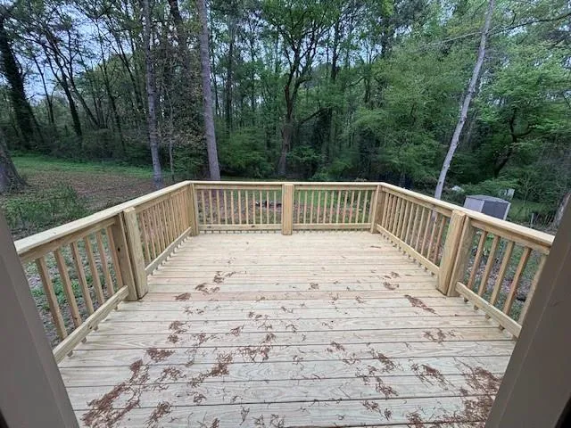 Deck with a view of trees