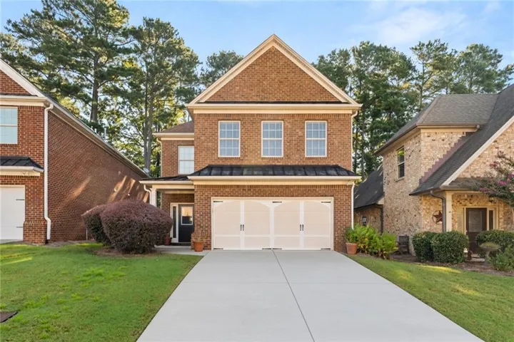Brick exterior with white trim