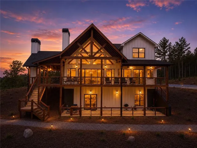 Modern farmhouse exterior with white board and batten siding