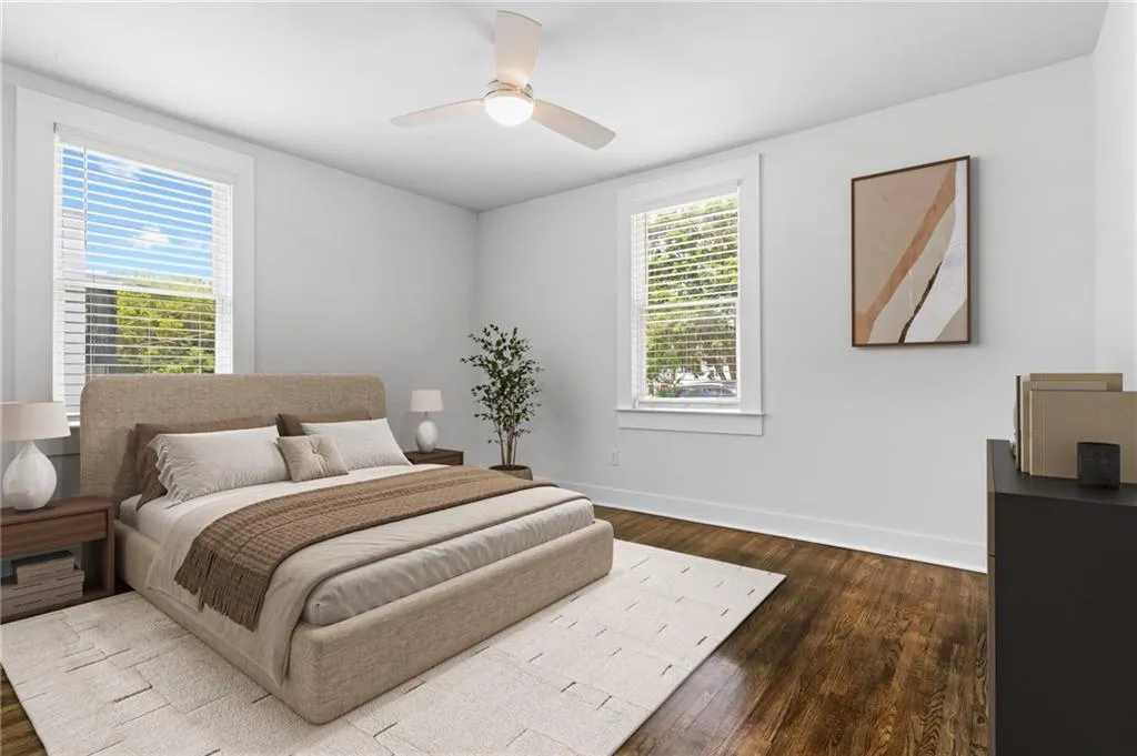 Secondary bedroom - fabulous as a roommate floor plan or a work from home space.