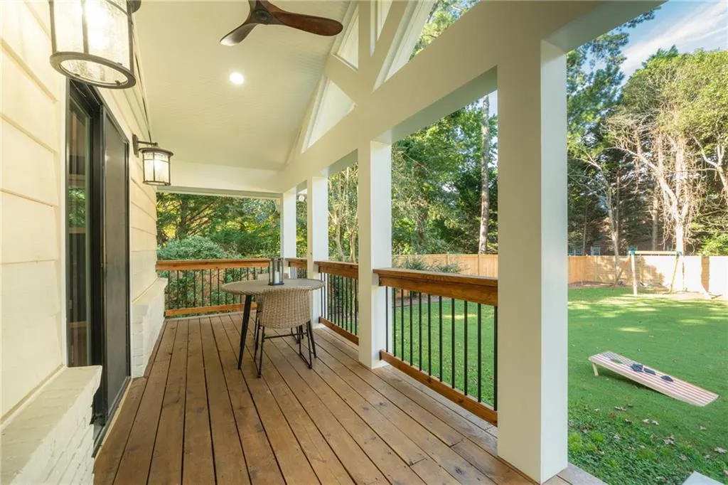 Covered deck off the primary bedroom