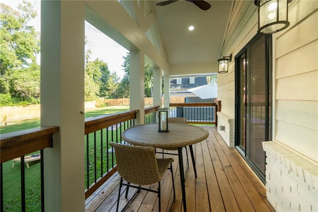 Covered deck off the primary bedroom