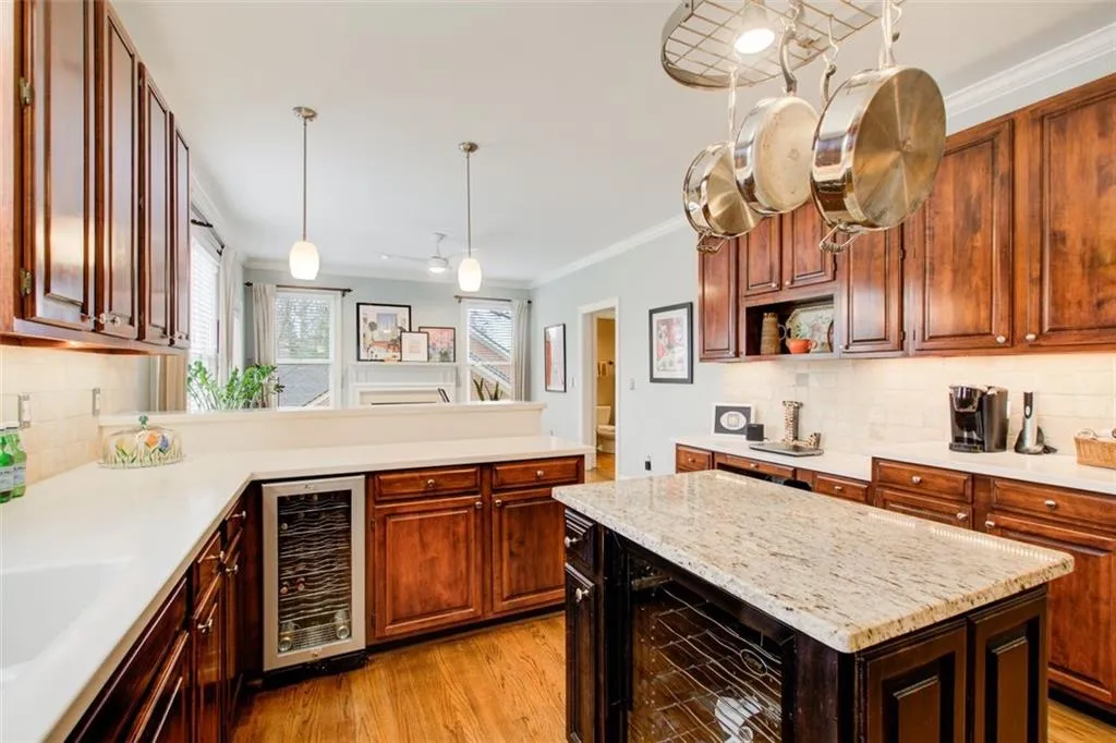 Two Wine Fridges, Center Island, and Lots of Countertop space makes entertaining easy