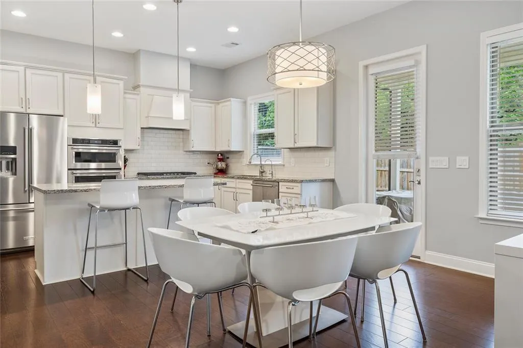 Dining space hardwood flooring
