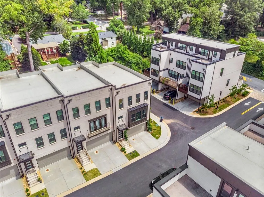 Aerial view of residential area
