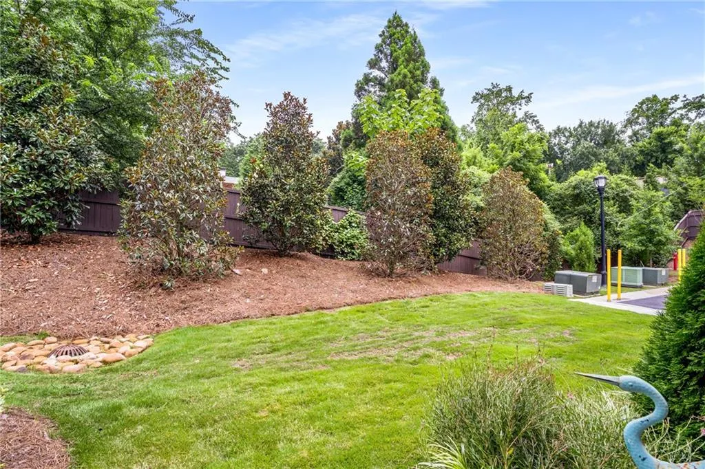 View of fenced backyard