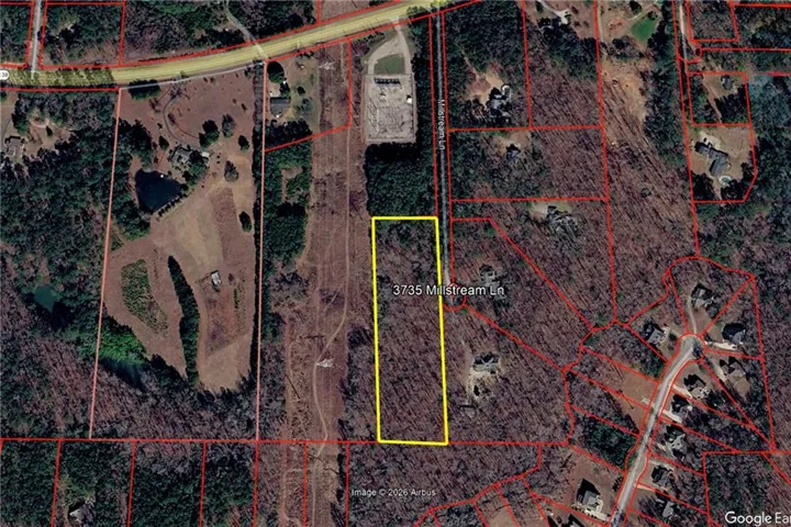 Plat Map. Illustrating the property boundaries and surrounding parcels, including the identified parcel at 3735 Millstream Lane