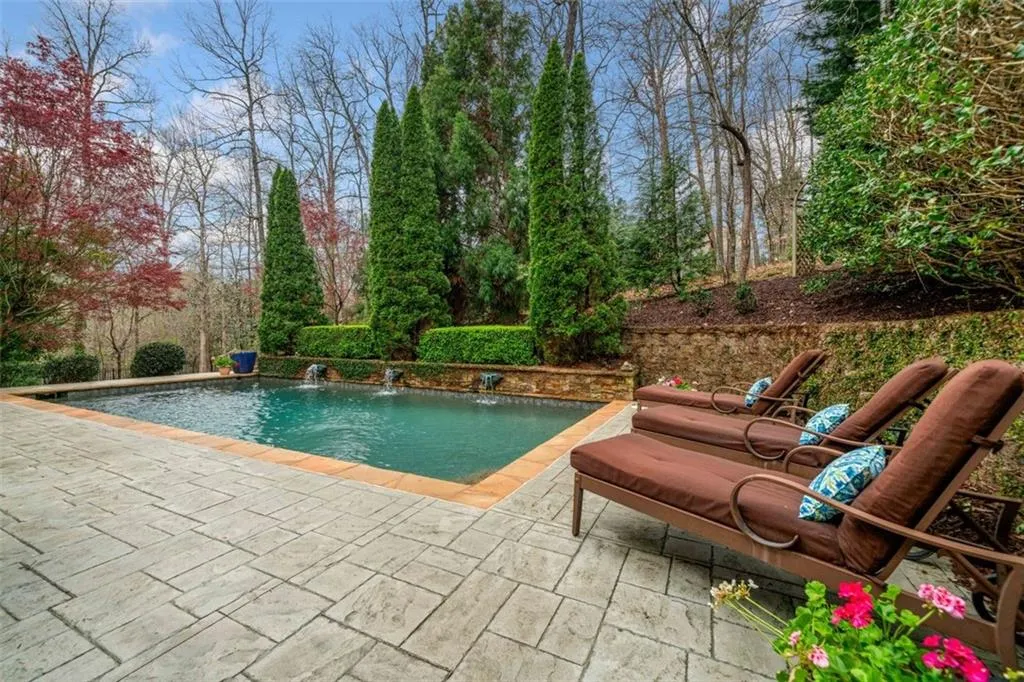 Gorgeous Heated Saltwater Pool with Waterfall Feature in Complete Privacy Setting
