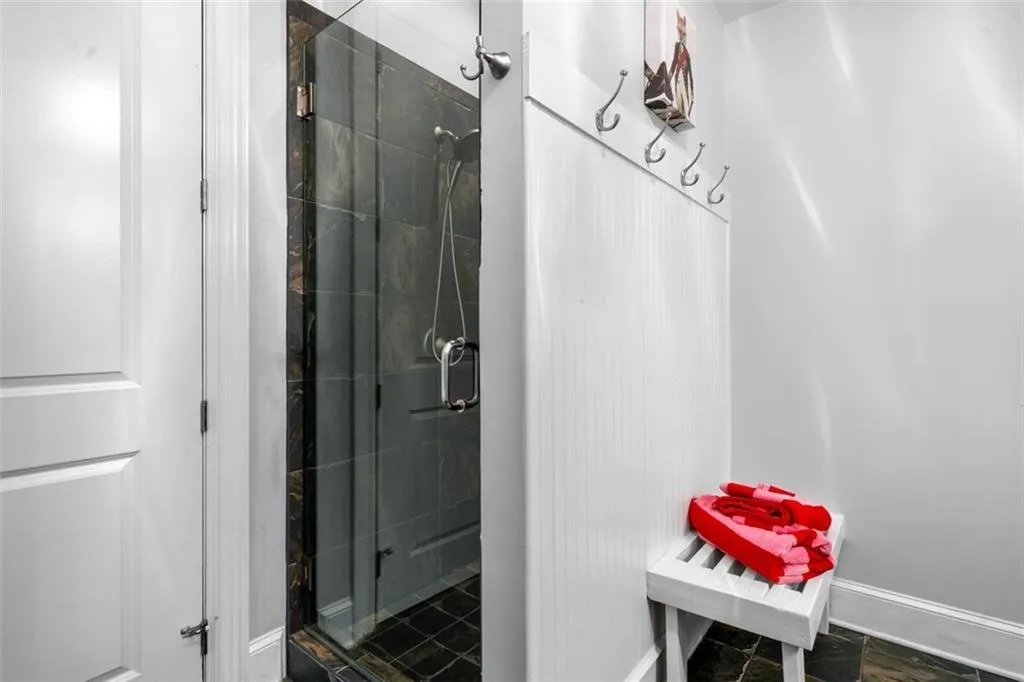 Terrace Level Full Bath with Walk-in Shower for Pool Guests