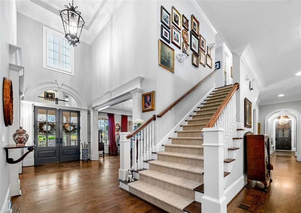 Wide Stairway Leads to Second Level