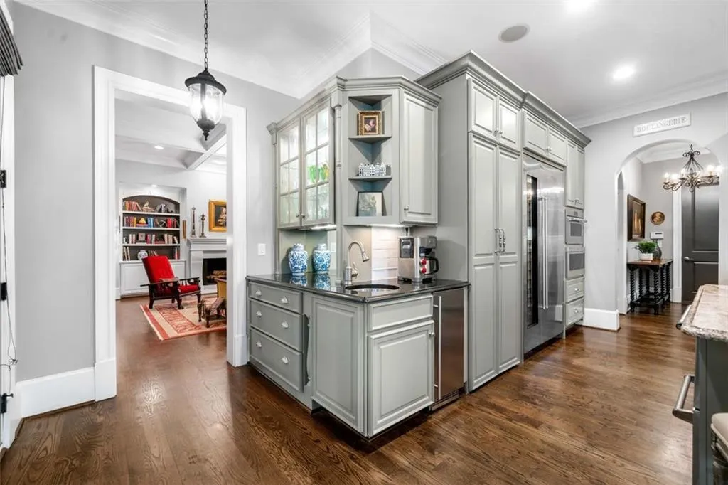 Butler's Pantry in Kitchen with View to Formal Living Room