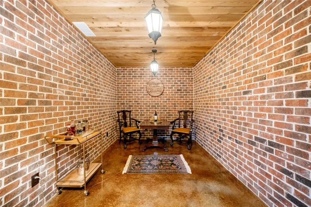 Terrace Level Brick Wine Cellar.
