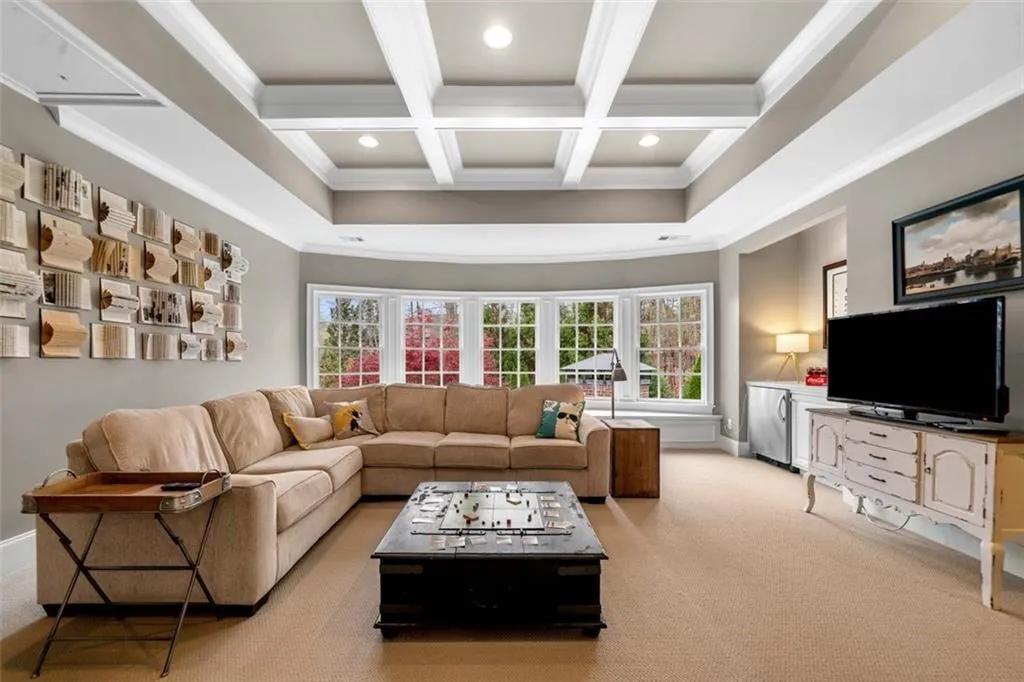 Flex Room on Second Level with Beverage Fridge offers a multitude of options. Light filled with Wall of Windows