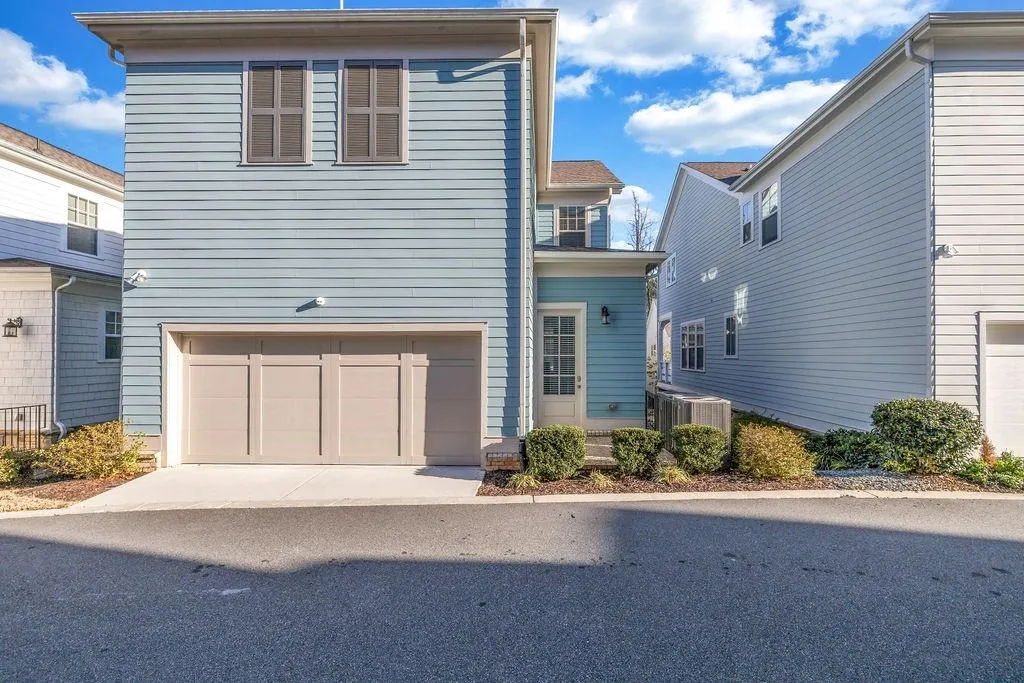 Two car garage with extra storage space