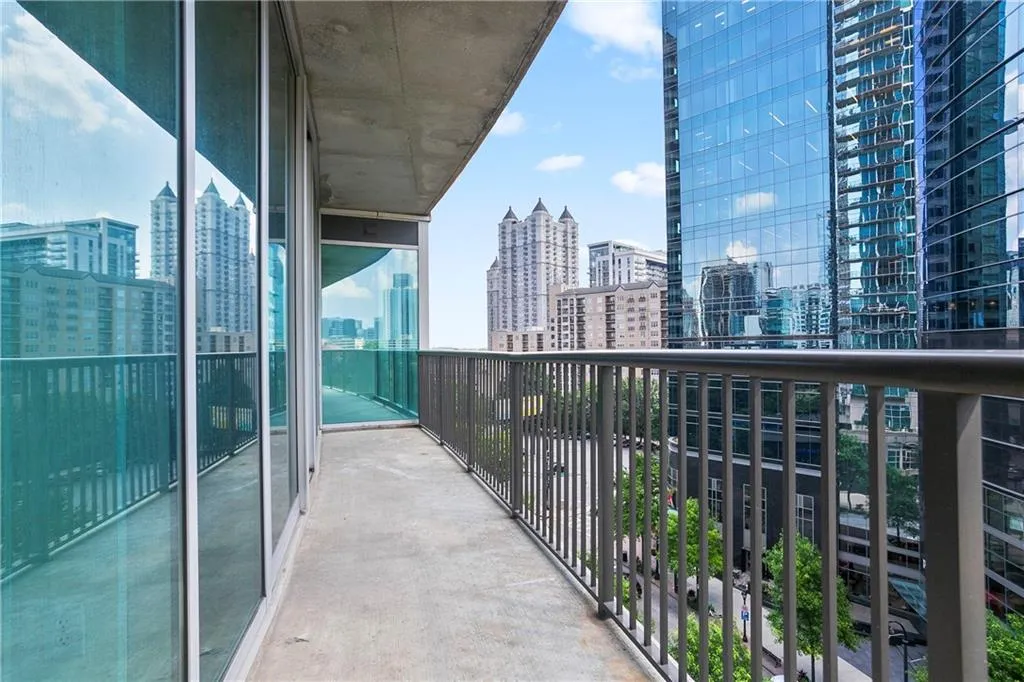 Balcony with a view of city