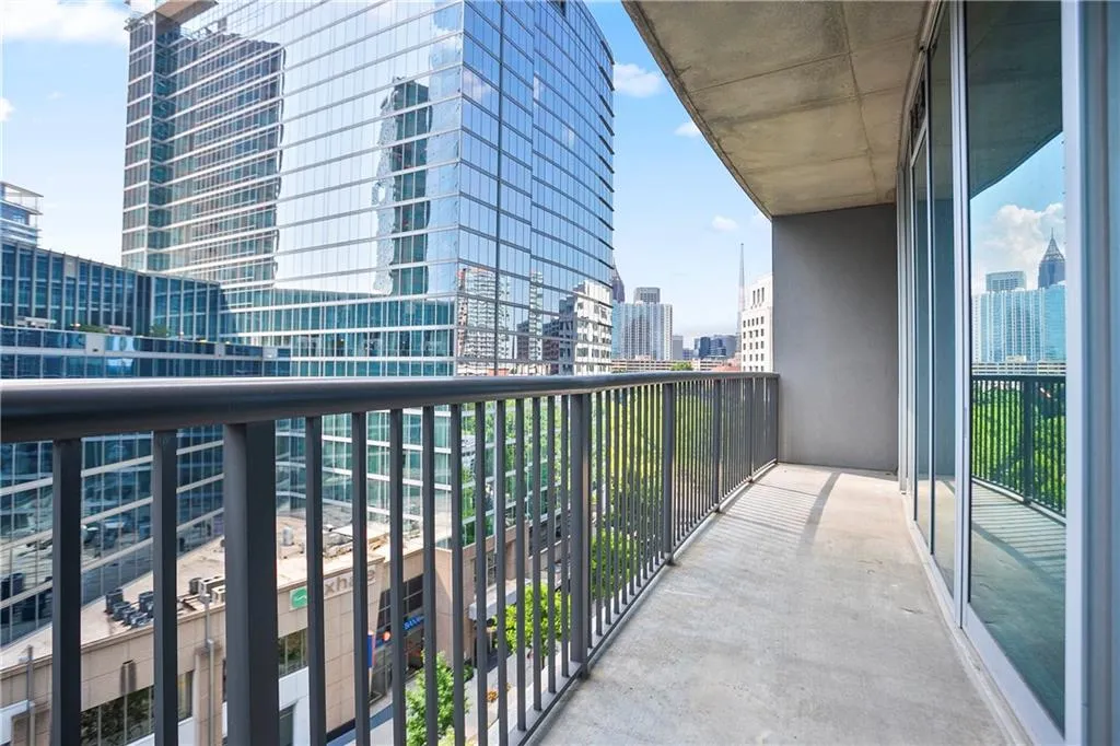 Balcony with a view of city
