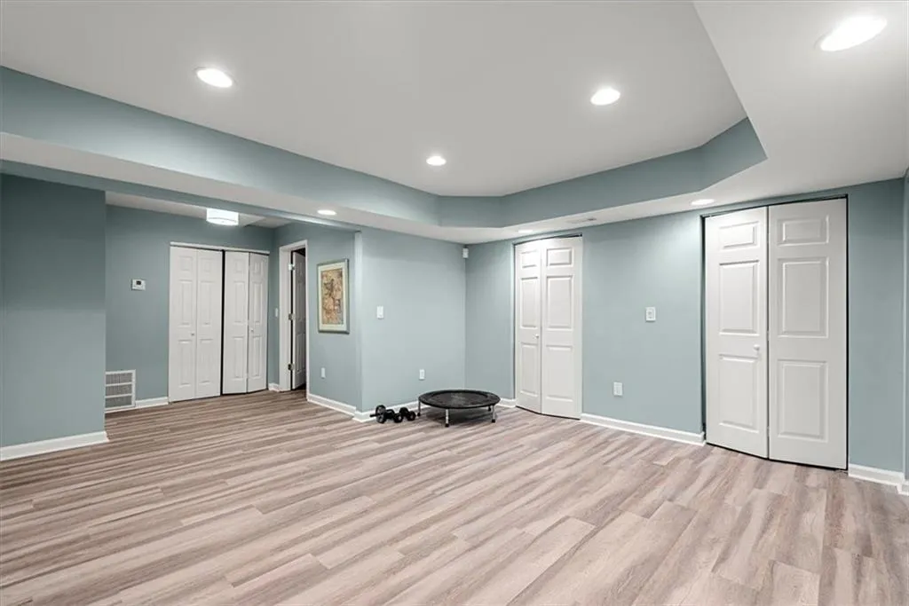 Basement with LVP flooring
