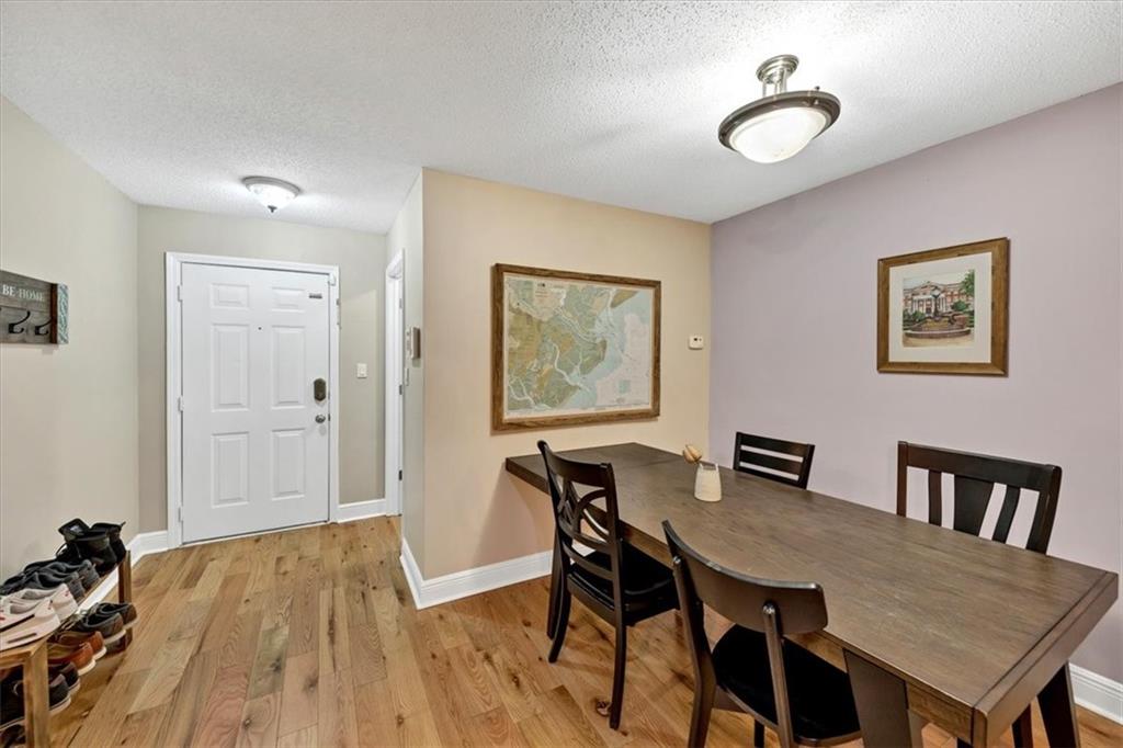 View from dining area to entry.