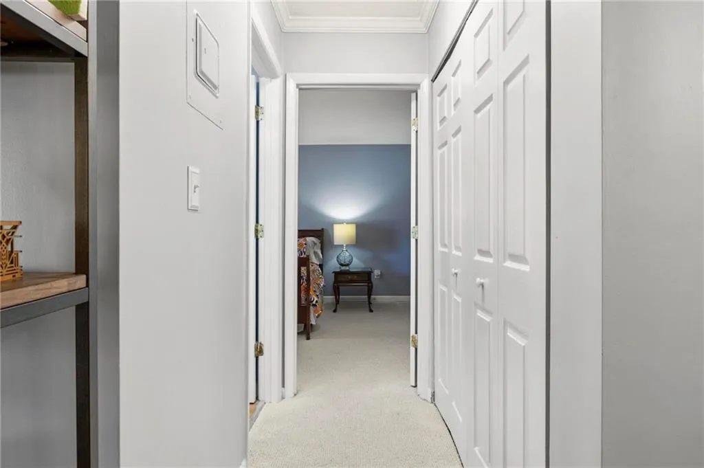 Hallway with laundry