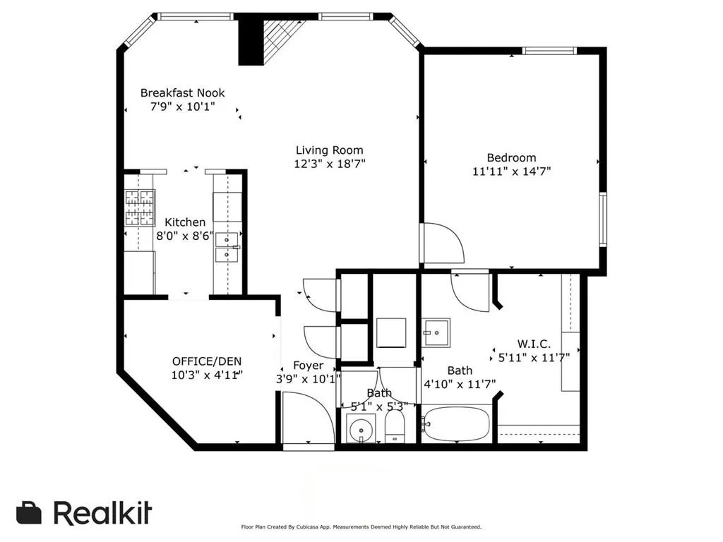 Spacious 1 bedroom with office/flex room