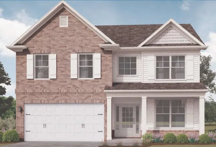 Brick and siding exterior with a covered porch