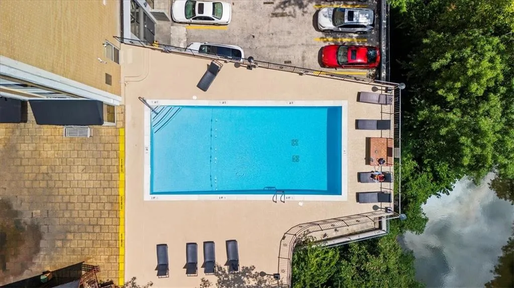 Bird's eye view of a pool