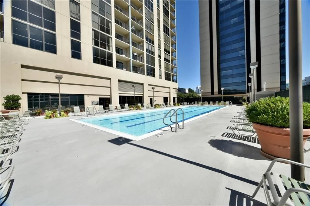 Community Pool with a Patio