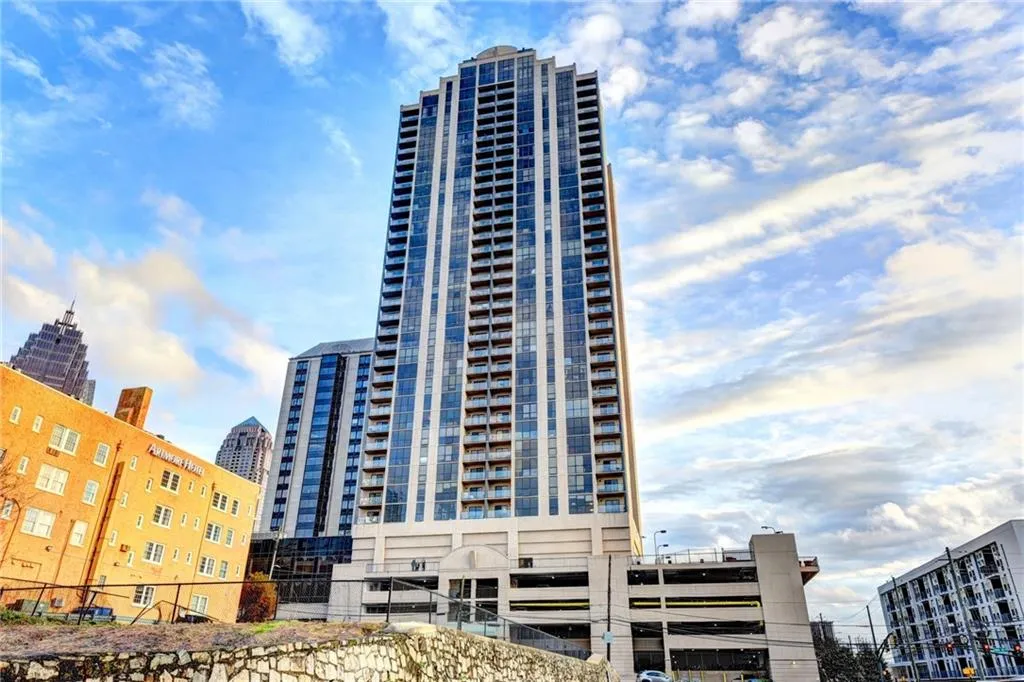 View of building exterior with a city view