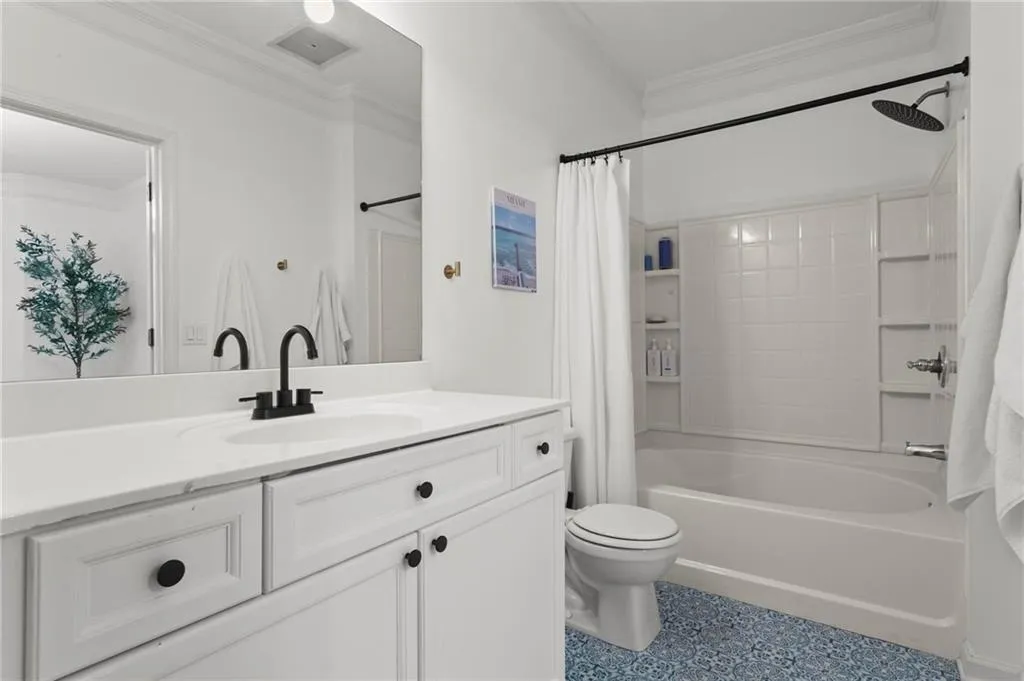 Primary Bathroom with modern finishes.