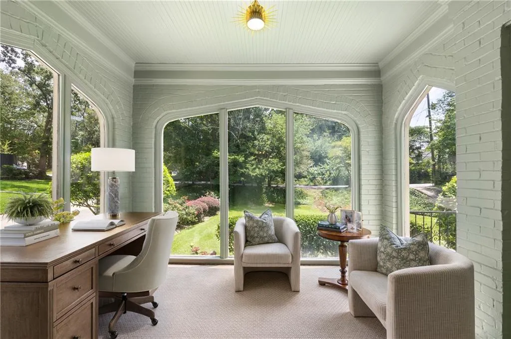 Virtually staged to show an office