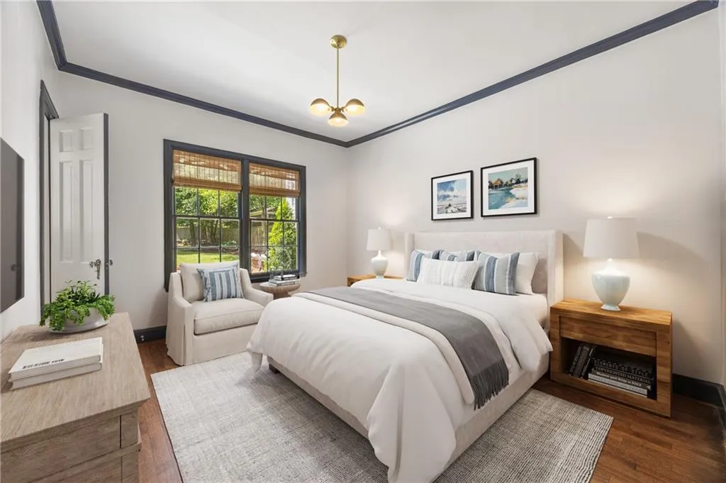 Virtually staged to show a secondary bedroom