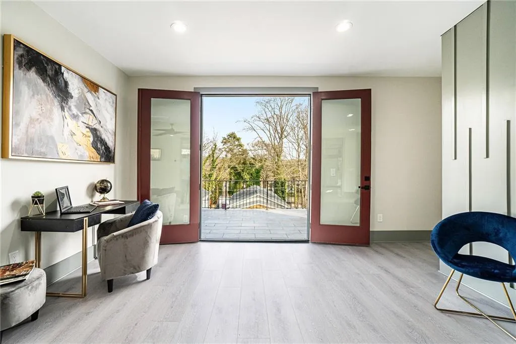 French doors to balcony