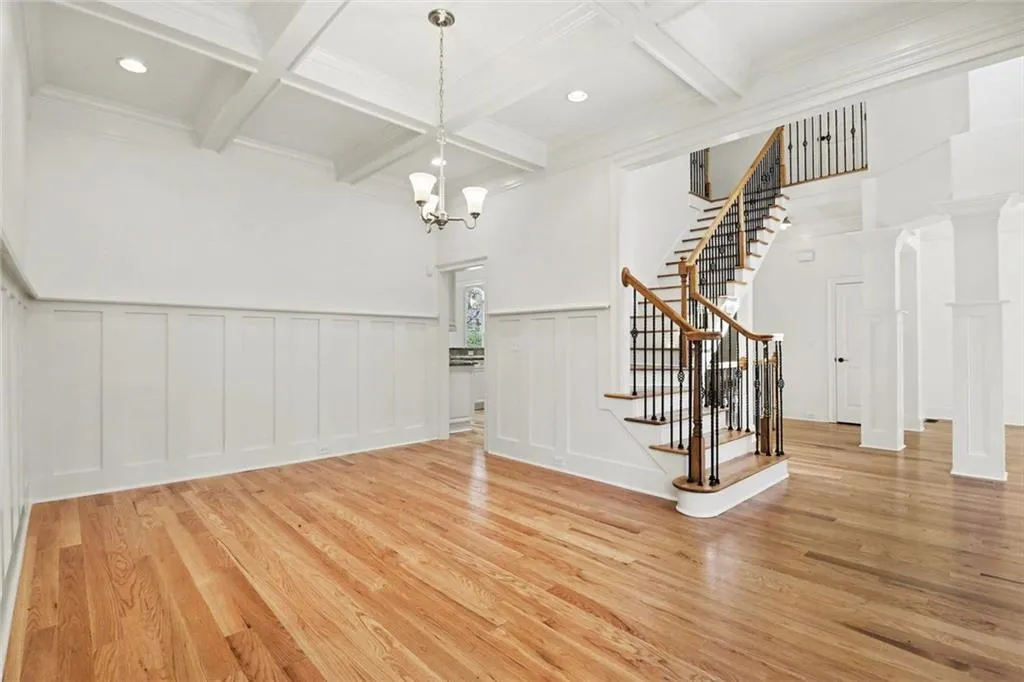 Dining Room with Gorgeous Coffered Ceiling
