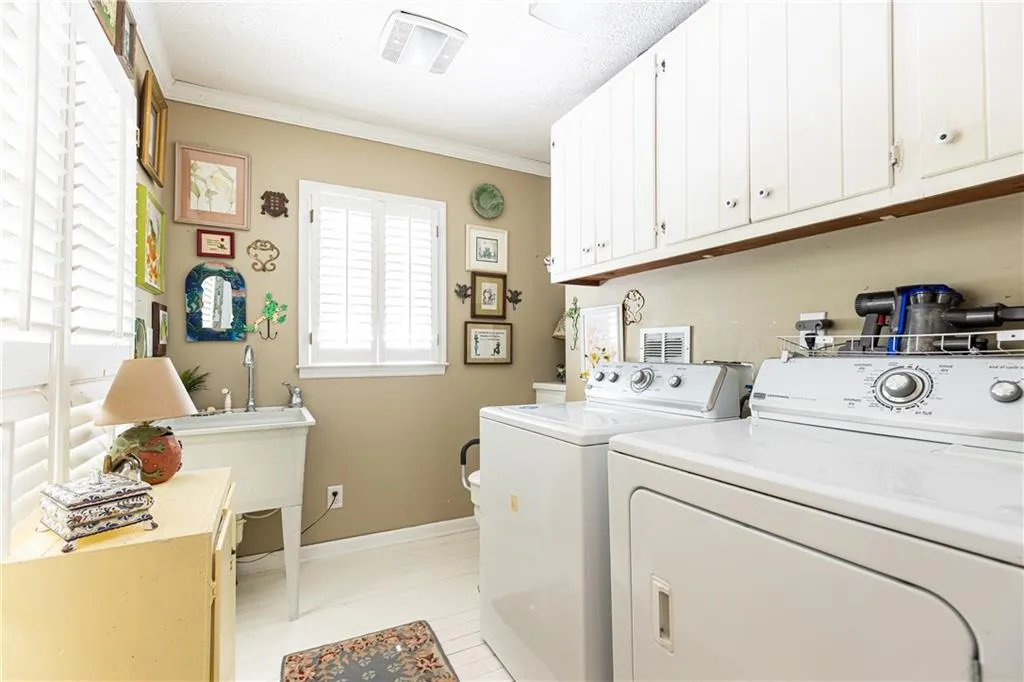 Laundry room and half bath on the main level