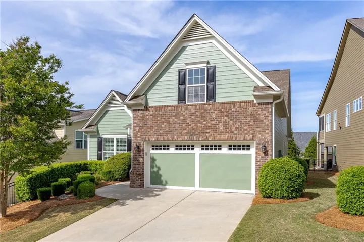 Brick and siding exterior with gabled roof lines