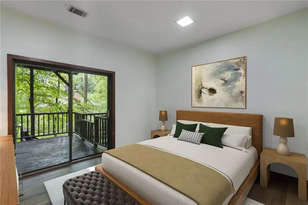 Virtually staged over night guest bedroom- currently shown as an office