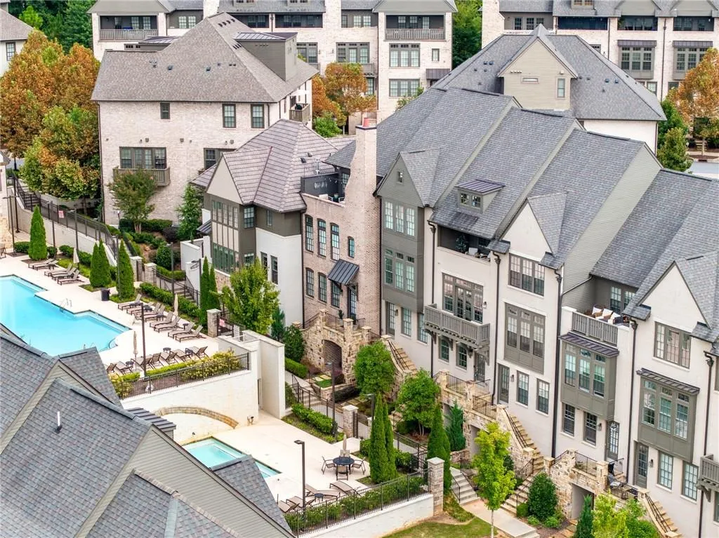 Bird's eye view with a residential view